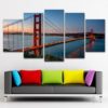View Of The Golden Gate Bridge At Night - 5 Piece Multi Panel Canvas Wall Art - Image 6