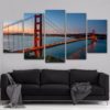 View Of The Golden Gate Bridge At Night - 5 Piece Multi Panel Canvas Wall Art - Image 5