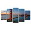 View Of The Golden Gate Bridge At Night - 5 Piece Multi Panel Canvas Wall Art - Image 7